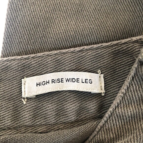 Forever 21 Army Green Wide Leg Jeans Size 25 - Picture 6 of 10